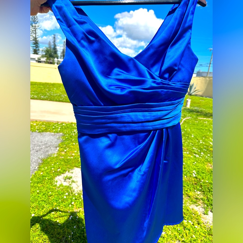 Royal Blue Short Prom Dress David’s Bridal Bridesmaid Dress Size 4 Royal Blue